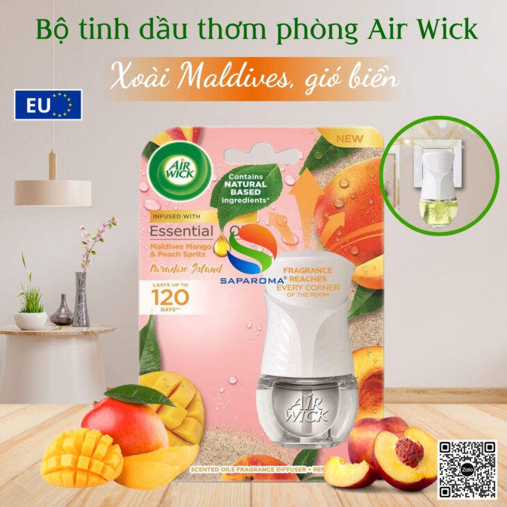 Bộ tinh dầu thơm phòng Air Wick 19ml, thư giãn, giảm stress, hỗ trợ khử mùi, nhập khẩu chính hãng