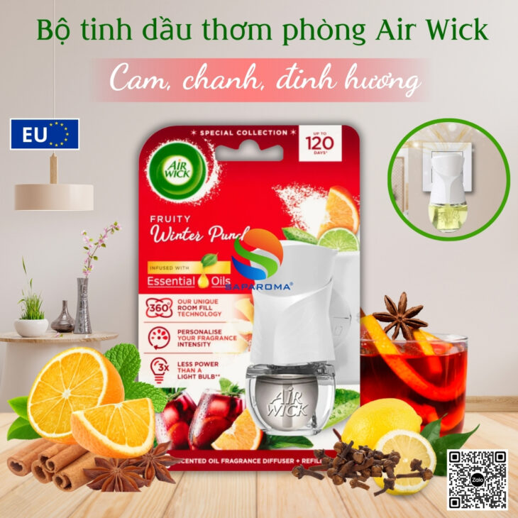Bộ tinh dầu thơm phòng Air Wick 19ml, thư giãn, giảm stress, hỗ trợ khử mùi, nhập khẩu chính hãng