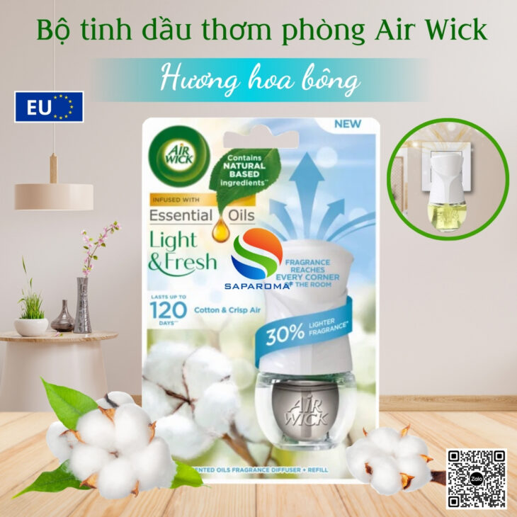 Bộ tinh dầu thơm phòng Air Wick 19ml, thư giãn, giảm stress, hỗ trợ khử mùi, nhập khẩu chính hãng