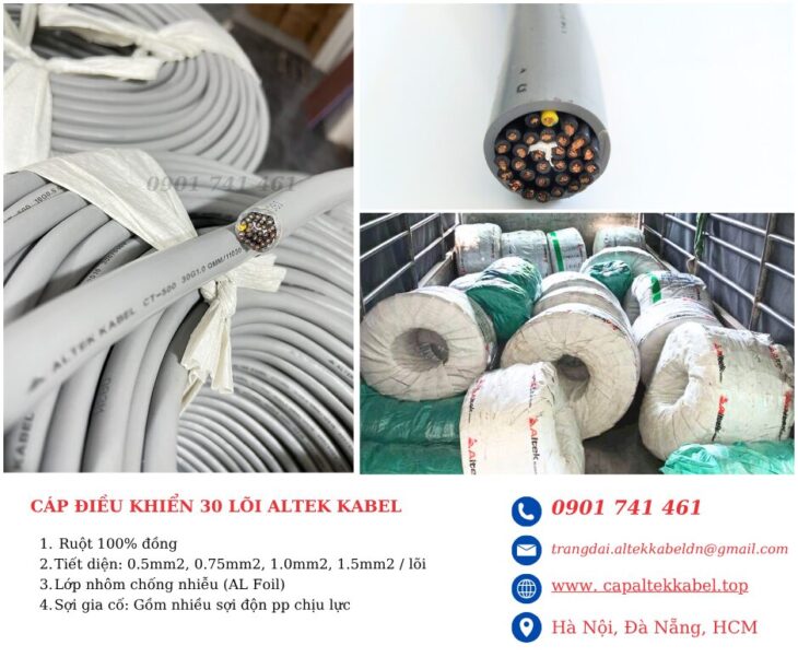 Ứng dụng thực tế cáp điều khiển 30 lõi Altek Kabel 