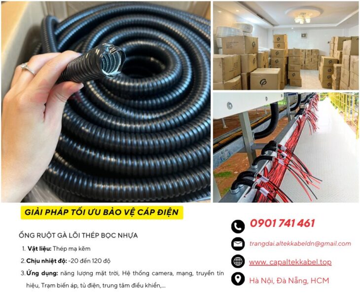 Ống ruột gà lõi thép bọc nhựa phi 51mm (2 inch)