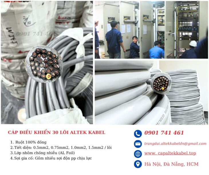 Ứng dụng thực tế cáp điều khiển 30 lõi Altek Kabel 