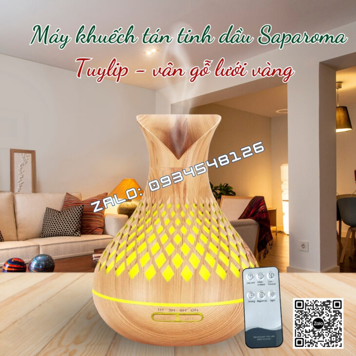MÁY XÔNG TINH DẦU PHUN SƯƠNG SAPAROMA 550ml, THƠM PHÒNG, THƯ GIÃN, HỖ TRỢ KHỬ MÙI, XUA ĐUỔI MUỖI