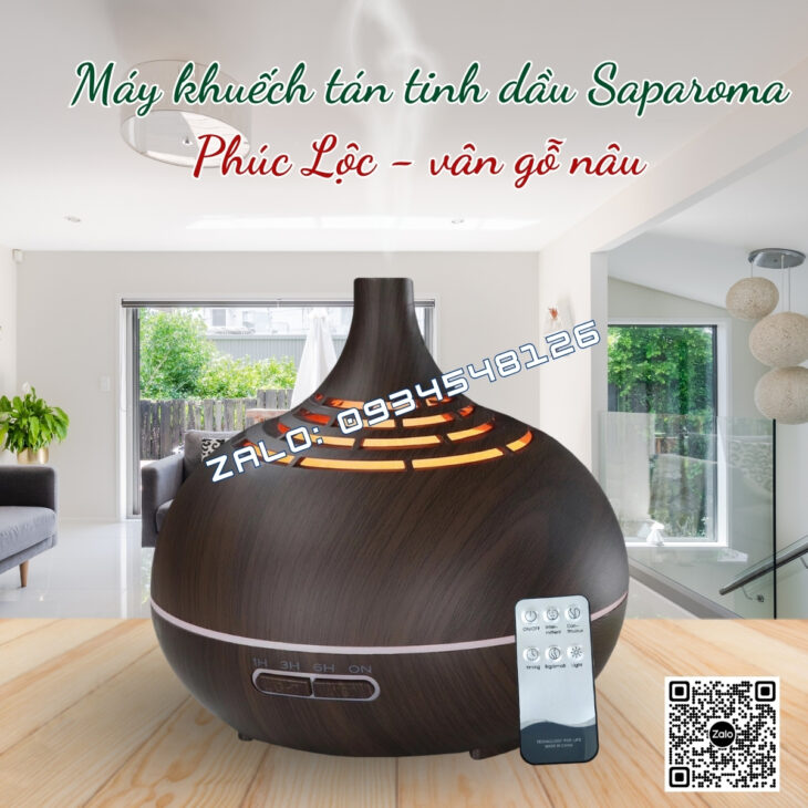 MÁY XÔNG TINH DẦU PHUN SƯƠNG SAPAROMA 550ml, THƠM PHÒNG, THƯ GIÃN, HỖ TRỢ KHỬ MÙI, XUA ĐUỔI MUỖI