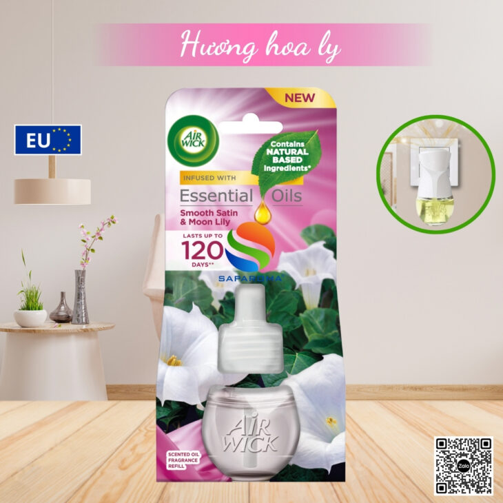 Lọ tinh dầu thơm phòng Air Wick 19ml, thư giãn, giảm stress, hỗ trợ khử mùi, hàng nhập khẩu chínhãng