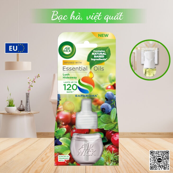 Lọ tinh dầu thơm phòng Air Wick 19ml, thư giãn, giảm stress, hỗ trợ khử mùi, hàng nhập khẩu chínhãng