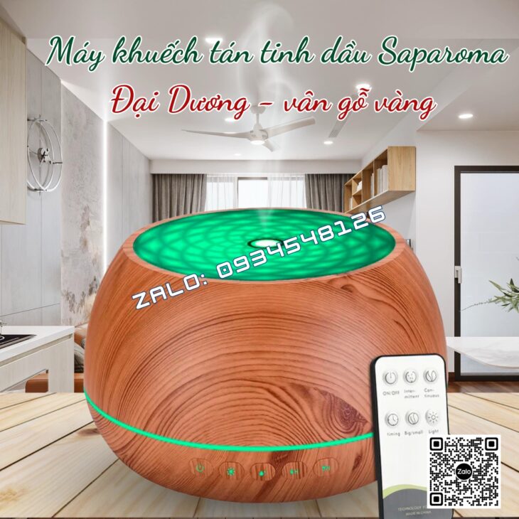 MÁY XÔNG KHUẾCH TÁN TINH DẦU SAPAROMA, HIỆU ỨNG LỬA, THƠM PHÒNG, HỖ TRỢ KHỬ MÙI, XUA ĐUỔI MUỖI