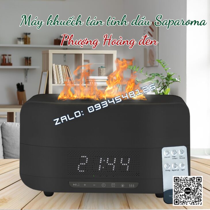 MÁY XÔNG KHUẾCH TÁN TINH DẦU SAPAROMA, HIỆU ỨNG LỬA, THƠM PHÒNG, HỖ TRỢ KHỬ MÙI, XUA ĐUỔI MUỖI