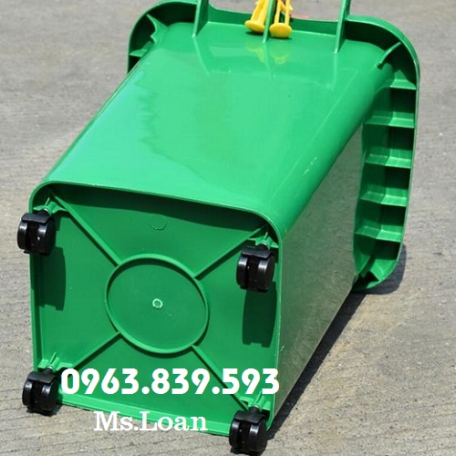 Thùng rác 60lit có bánh xe màu xanh lá, cam, vàng / lh 0963 839 593 Ms.Loan