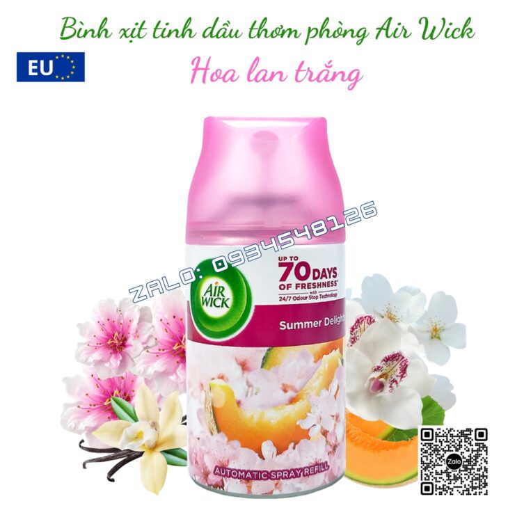 BÌNH XỊT TINH DẦU THƠM PHÒNG AIR WICK 250ml, TINH DẦU THIÊN NHIÊN, HỖ TRỢ KHỬ MÙI, NHẬP KHẨU CHÂU ÂU