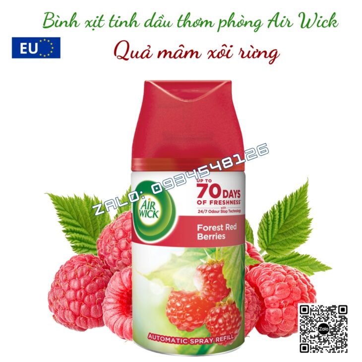 BÌNH XỊT TINH DẦU THƠM PHÒNG AIR WICK 250ml, TINH DẦU THIÊN NHIÊN, HỖ TRỢ KHỬ MÙI, NHẬP KHẨU CHÂU ÂU