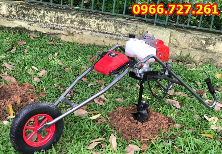 Máy khoan đào hố đất trồng cây khung xe đẩy di chuyển tiện lợi 2.2kw Mitsubishi TB43