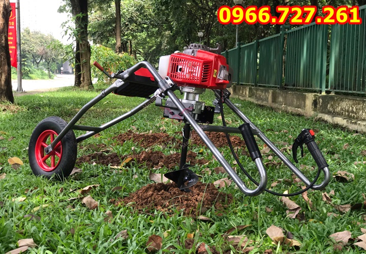 Máy khoan đào hố đất trồng cây khung xe đẩy di chuyển tiện lợi 2.2kw Mitsubishi TB43