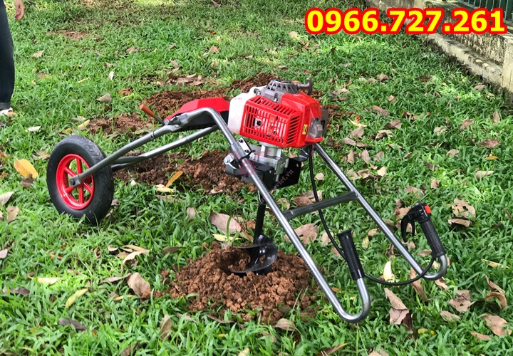 Máy khoan đào hố đất trồng cây khung xe đẩy di chuyển tiện lợi 2.2kw Mitsubishi TB43