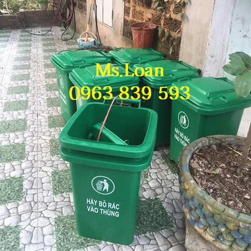 Thùng rác 60lit có bánh xe màu xanh lá, cam, vàng / lh 0963 839 593 Ms.Loan