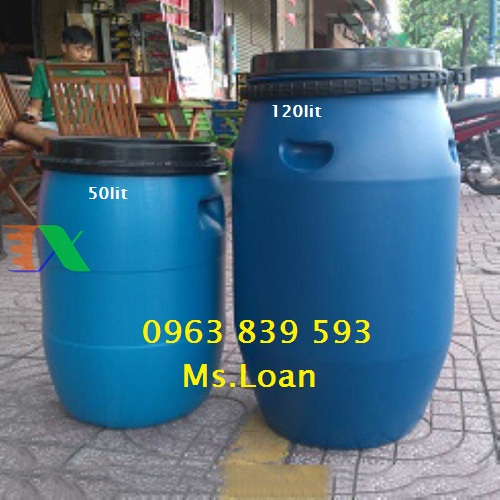 Thùng phuy 120lit đai nhựa trồng cây, đựng hóa chất / 0963 839 593 Ms.Loan