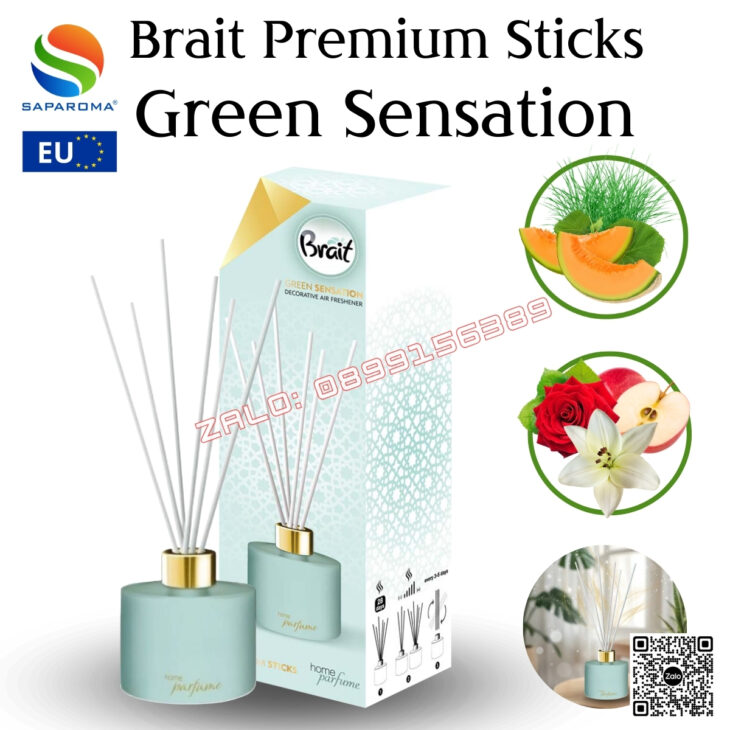 Tinh dầu khuếch tán que mây cao cấp BRAIT 100ml thơm phòng, sang trọng, nhập khẩu Châu Âu
