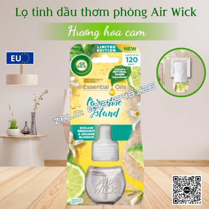 LỌ TINH DẦU THIÊN NHIÊN CAO CẤP AIR WICK 19ML, THƠM PHÒNG, HỖ TRỢ KHỬ MÙI, NHẬP KHẨU CHÍNH HÃNG