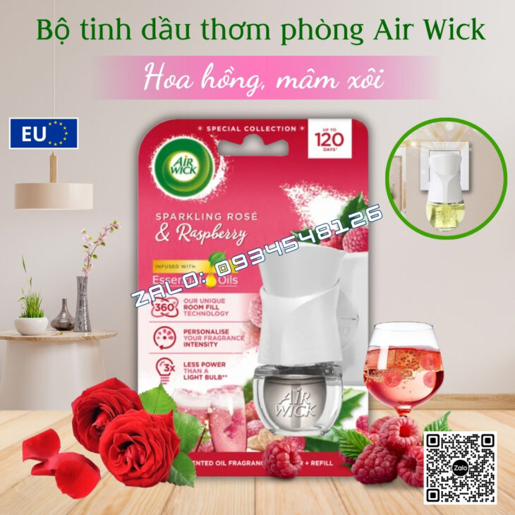 BỘ TINH DẦU KHUẾCH TÁN TỰ ĐỘNG AIR WICK 19ML CẮM ĐIỆN, THƠM PHÒNG, HỖ TRỢ KHỬ MÙI, NHẬP KHẨU CHÂU ÂU