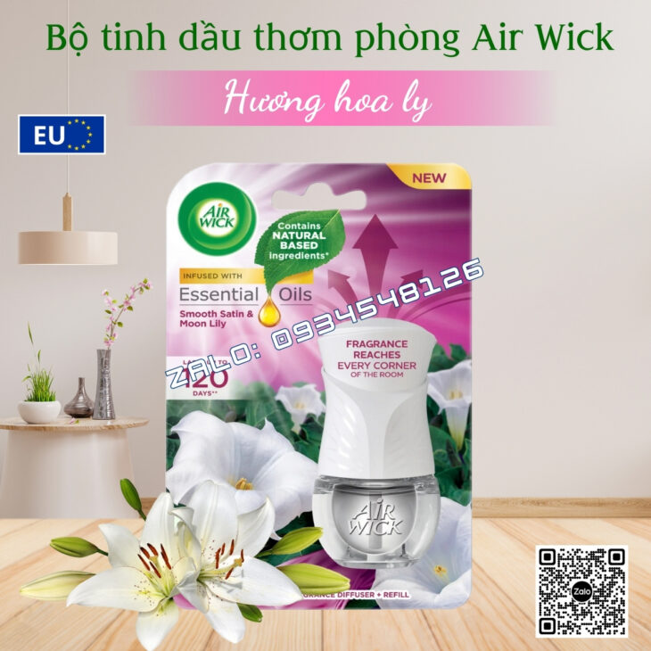 BỘ TINH DẦU KHUẾCH TÁN TỰ ĐỘNG AIR WICK 19ML CẮM ĐIỆN, THƠM PHÒNG, HỖ TRỢ KHỬ MÙI, NHẬP KHẨU CHÂU ÂU