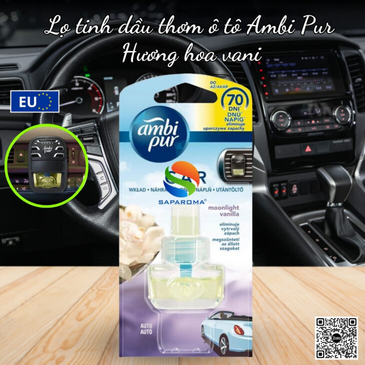 Tinh dầu thơm xe ô tô AmbiPur 7ml, hàng nhập khẩu chính hãng, hỗ trợ khử mùi hiệu quả