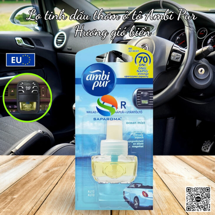 Tinh dầu thơm xe ô tô AmbiPur 7ml, hàng nhập khẩu chính hãng, hỗ trợ khử mùi hiệu quả