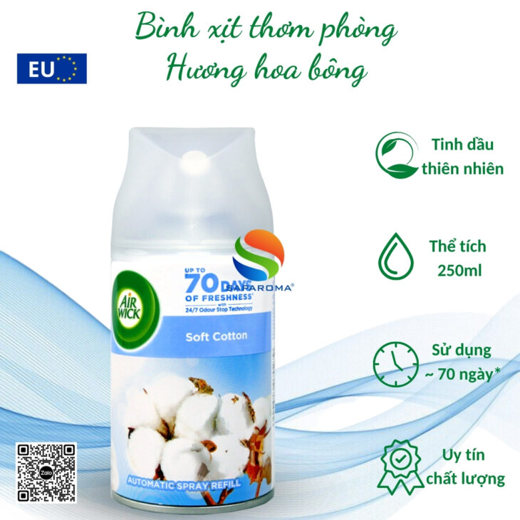 Bình xịt tinh dầu thơm phòng Air Wick 250ml – hỗ trợ khử mùi, thư giãn, nhập khẩu chính hãng EU