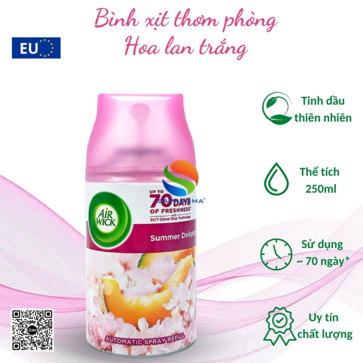 Bình xịt tinh dầu thơm phòng Air Wick 250ml – hỗ trợ khử mùi, thư giãn, nhập khẩu chính hãng EU
