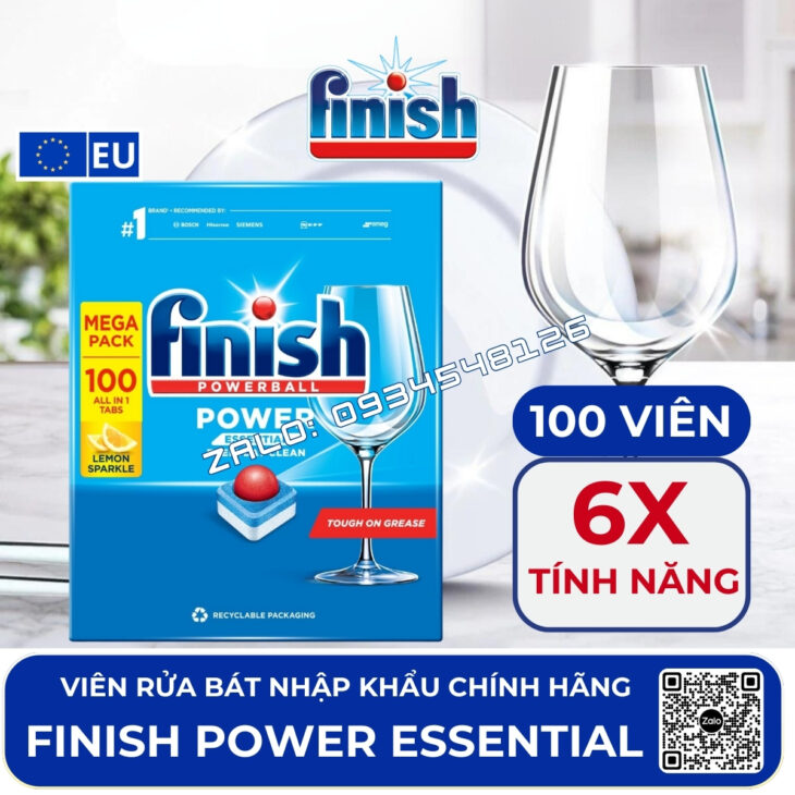VIÊN RỬA BÁT FINISH NHẬP KHẨU CHÂU ÂU – GIẢI PHÁP HOÀN HẢO CHO BÁT ĐĨA SẠCH BONG, SÁNG BÓNG