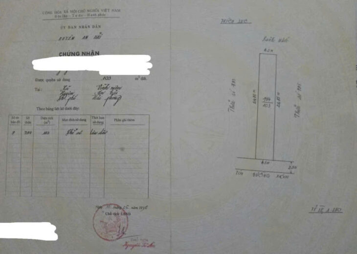 Đất tuyến 2 sát ngã 3 Thiên Lôi – Trực Cát, đường nhựa 5m, Giá 55 tr/m