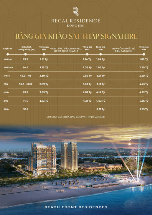SỞ HỮU CĂN HỘ BIỂN SỔ HỒNG LÂU DÀI REGAL QUẢNG BÌNH
