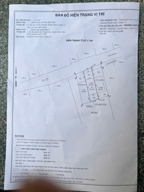 Bán đất thổ cư SHR 64m2, Thạnh Xuân 52, Q.12, 2.7 tỷ,