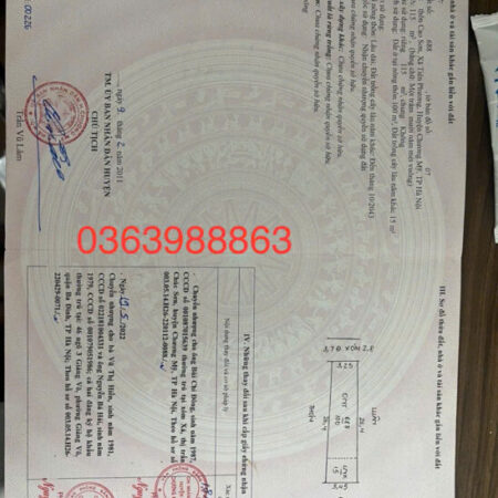 CC cần bán lô đất 115m tại tiên phương chương mỹ hà nội