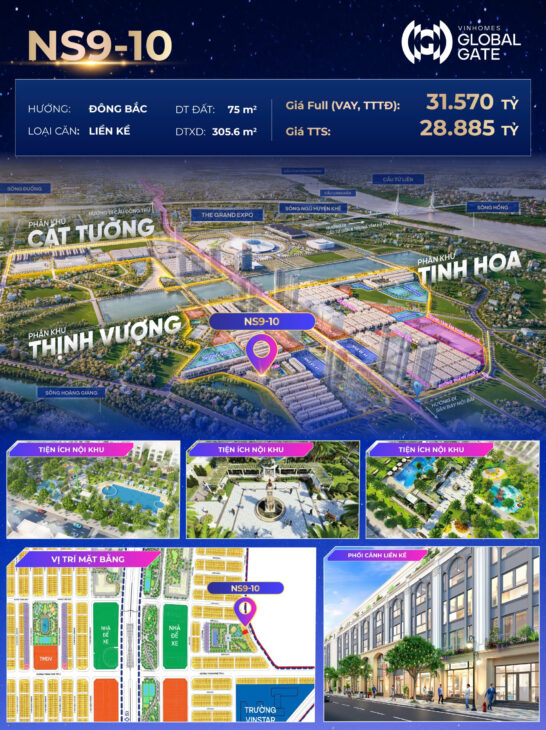 NS9-10 Nhà phố siêu sang Gần hồ 32ha Vinhomes CỔ Loa