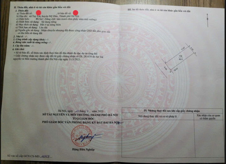 Đất Tuy Lai, Mỹ Đức, Hà Nội, 90m2 full thổ, đường thông