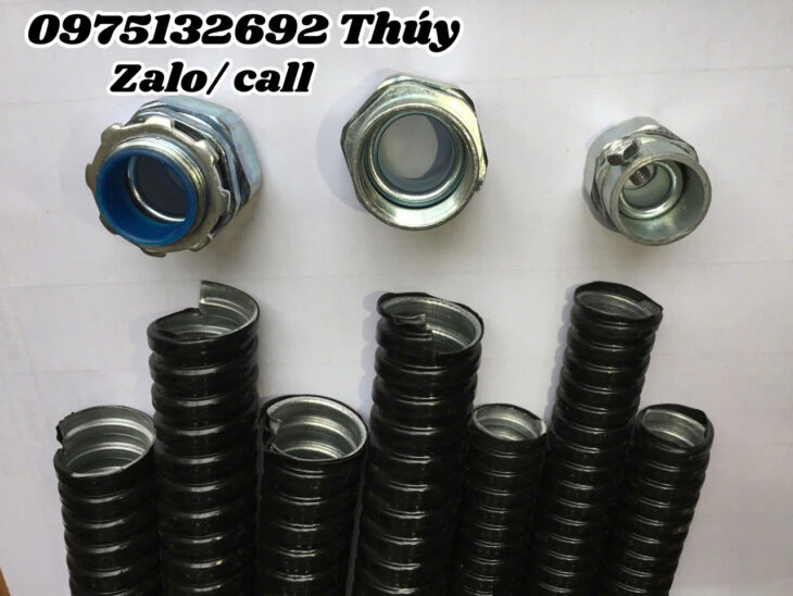Ống ruột gà lõi thép bọc nhựa PVC luồn dây điện/Đầu nối ống ruột gà
