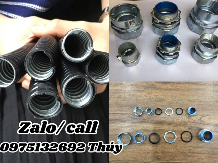 Ống ruột gà lõi thép bọc nhựa PVC luồn dây điện/Đầu nối ống ruột gà