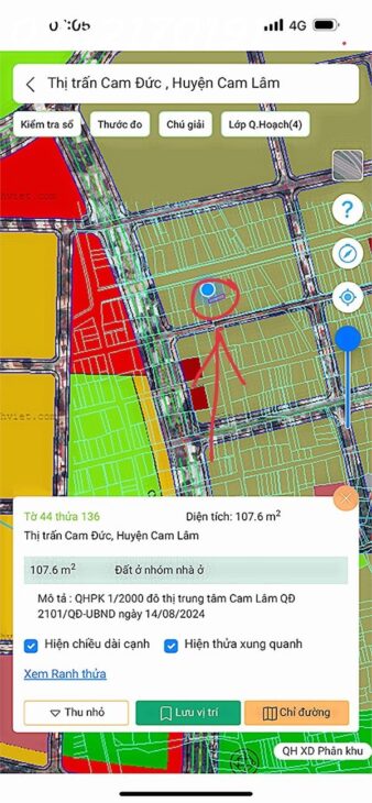 Bàn Cờ Cam Đức-Có thổ cư- Đường 8m- GIÁ CHỈ 2.150 tỷ. Lô đất hiếm có tại thị trường sinh lời cao