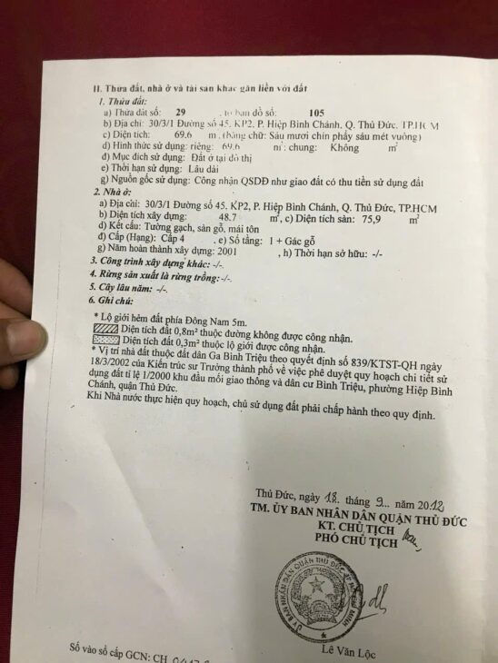 CHÍNH CHỦ BÁN NHANH CĂN NHÀ tại đường số 45 , Phường Hiệp Bình Chánh ,Tp Hồ Chí Minh