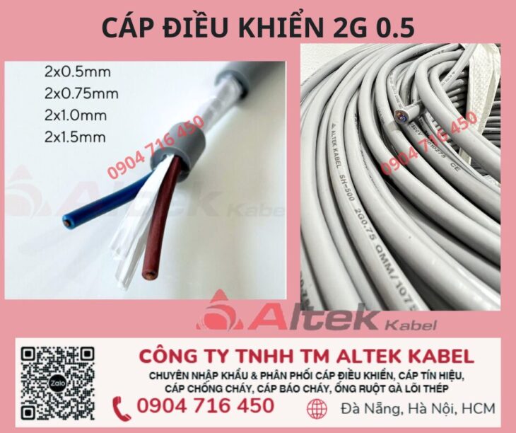Cáp điều khển 2G 0.5 CVV Altek Kabel Đà Nẵng, Hà Nội