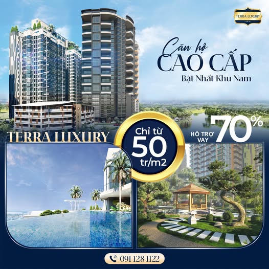 Đầu tư căn hộ đẹp nhất tại Terra Luxury Bình Chánh chỉ từ 43 triệu/m2, trả trước chỉ 5% đến 2027