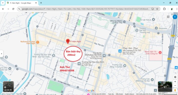 Đất xây biệt thự giá rẻ đẹp nhất Mỹ Đình, Nam Từ Liêm 200m2 56 tỷ Đất xây biệt thự giá rẻ đẹp nhất Mỹ Đình, Nam Từ Liêm 200m2 56 tỷ