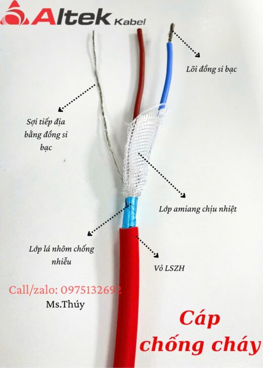 cáp chống cháy, chống nhiễu Altek Kabel 2C x (0,75-1-1,5 -2)mm