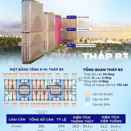 Bán căn hộ 3 tỷ cao cấp khai thác 500 tr/năm 99,9% viwe biển Vũng Tàu – HCM