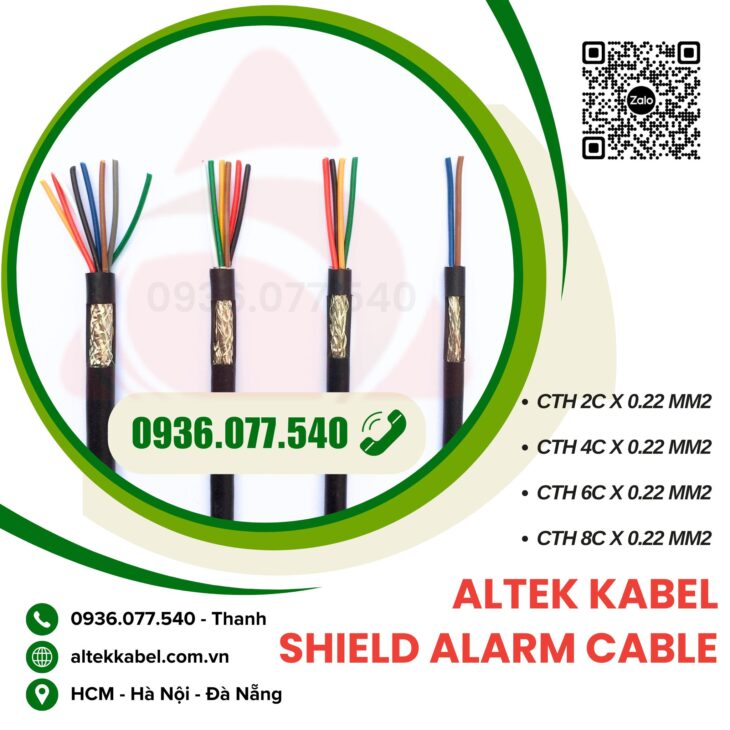 Cáp tín hiệu chống nhiễu 4 x 0.22 mm2 Altek Kabel – Shield alarm cable, signal