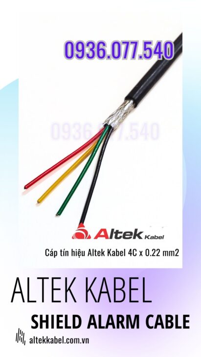 Cáp tín hiệu chống nhiễu 4 x 0.22 mm2 Altek Kabel – Shield alarm cable, signal