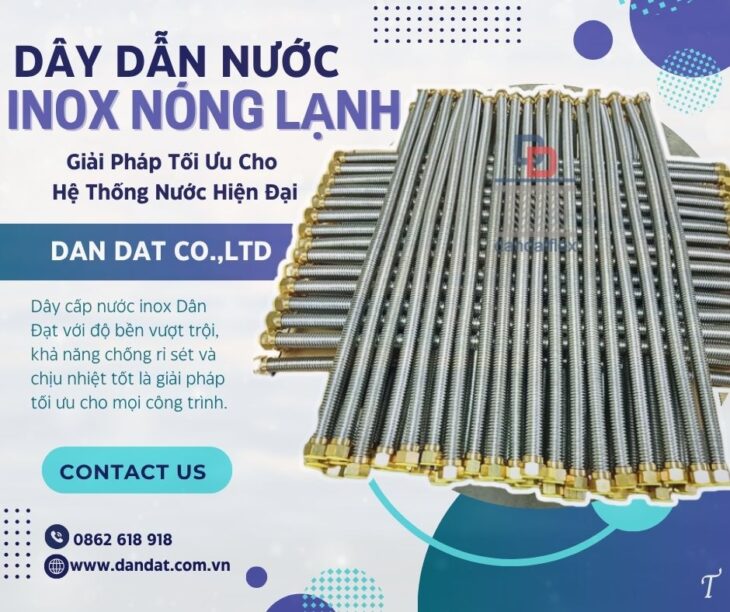 Ống cấp nước mềm inox,ống dẫn nước mềm chịu nhiệt, dây cấp nước bình nóng lạnh inox, dây dẫn nước