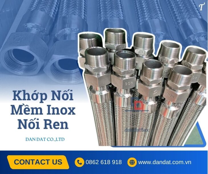 Khớp nối mềm chống rung, khớp nối co giãn inox chịu nhiệt, ống nối mềm giảm rung inox, khớp giãn nở