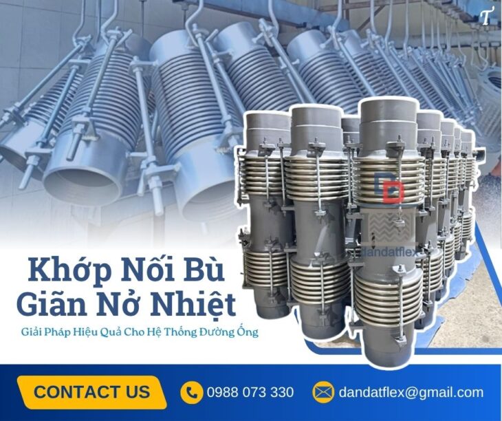 Khớp nối mềm chống rung, khớp nối co giãn inox chịu nhiệt, ống nối mềm giảm rung inox, khớp giãn nở