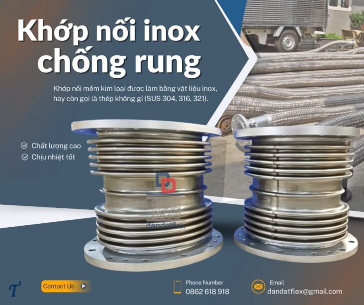 Cung cấp khớp nối mềm các loại/ khớp nối kim loại chống rung/ khớp nối mềm inox có lò xo chịu nhiệt